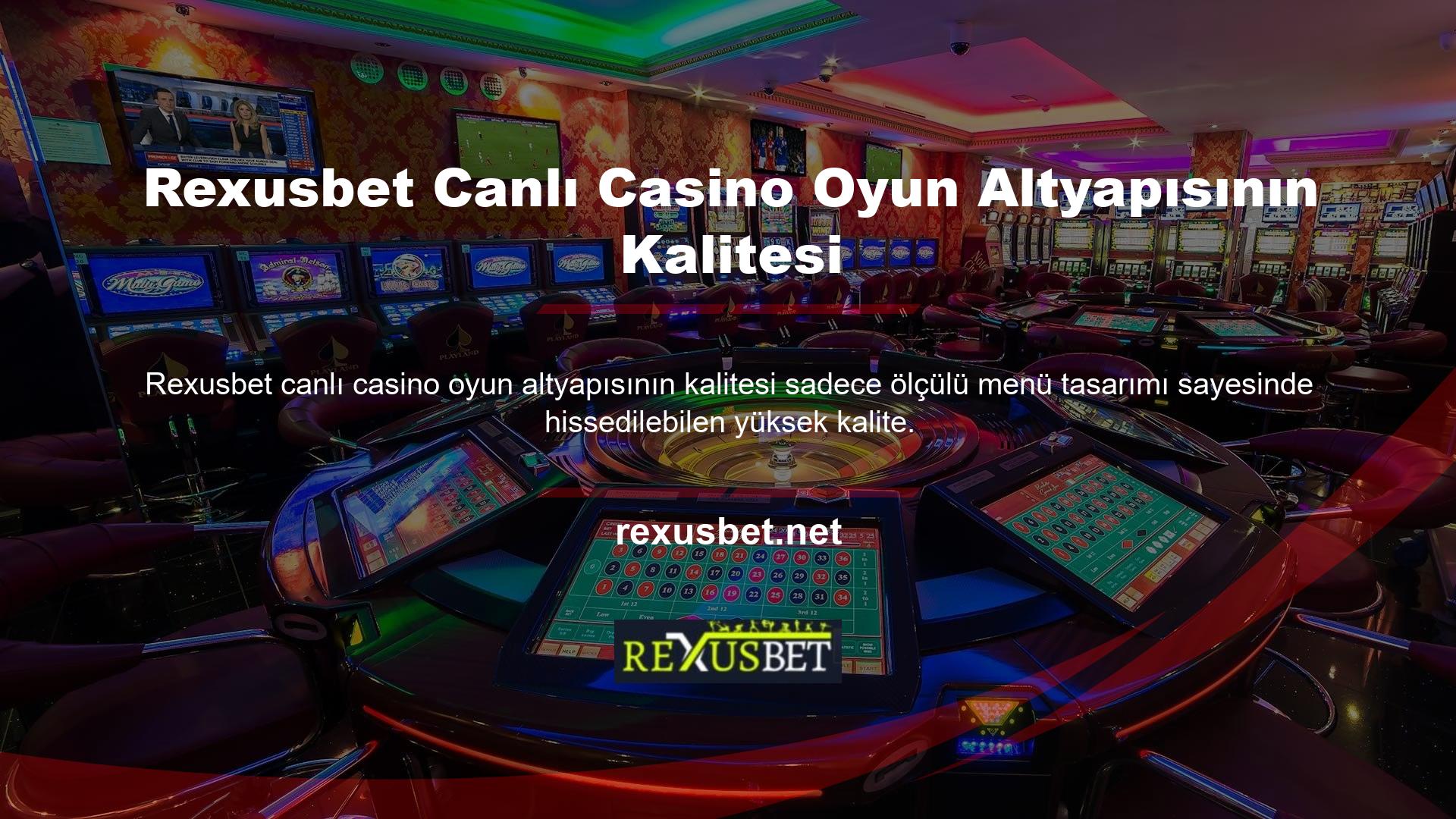 Rexusbet canlı casino oyunları için bir kategori oluşturmuştur